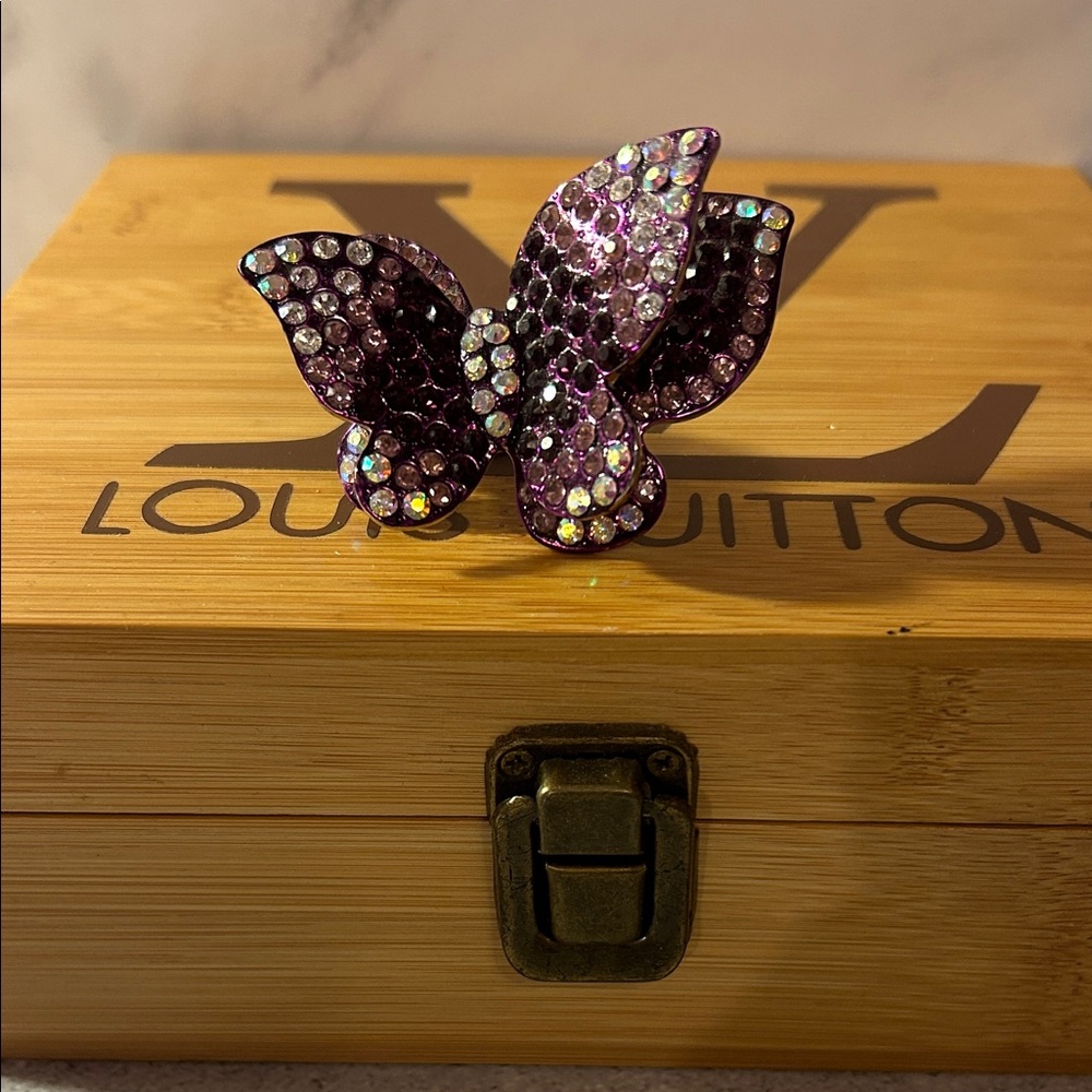 Source Unknown Purple Butterfly Ring
